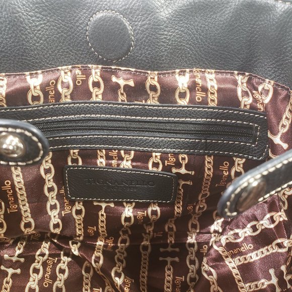 Tignanello Black Leather Bag with Adjustable Silver-toned Buckles and Hardware - Picture 11 of 12